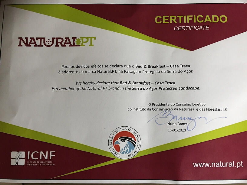 Certificaat Portugese natuurhuisje, Natural PT